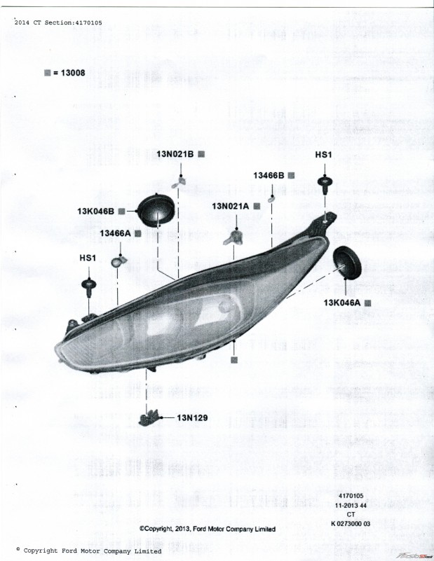 2016 Ford Fusion Bulb Chart