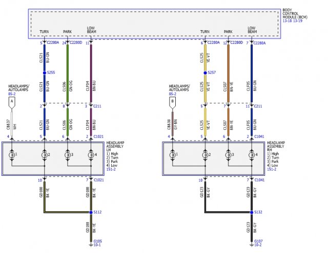 Headlight Wire Color Code Wiring Diagram
