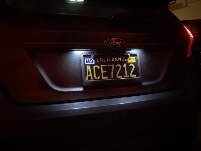 License plate light LED conversion and dimming