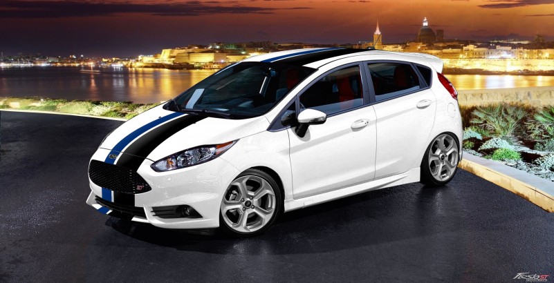 Ford fiesta st white blue #2